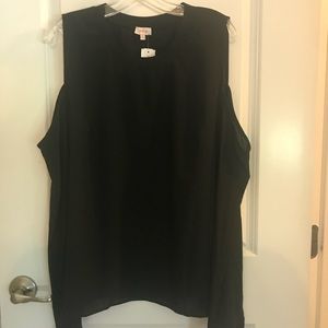 Black cold shoulder blouse BRAND NEW WITH TAGS!